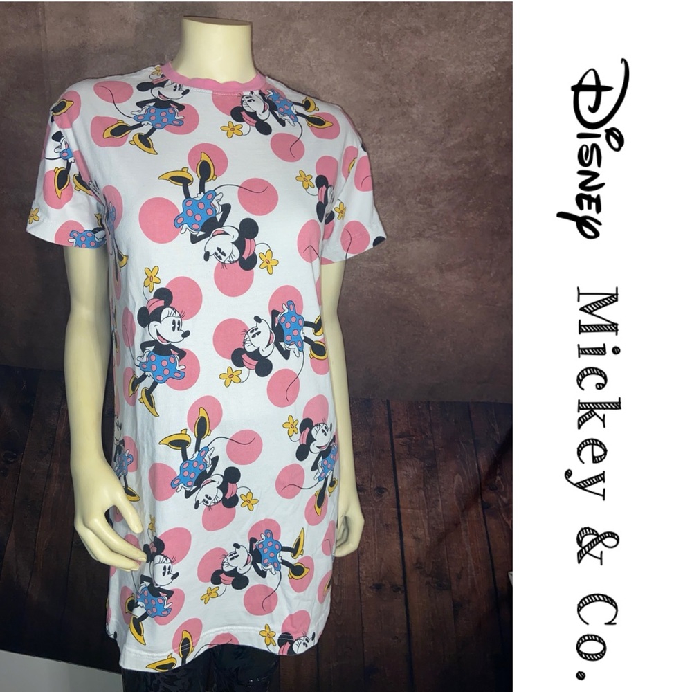 Disney~Mickey & Co.~Minnie Mouse polka dot long t-shirt/dress~Women’s size S~EUC